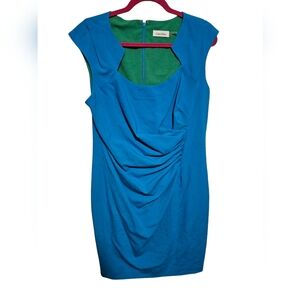 Calvin Klein Blue & Green sheath dress 14